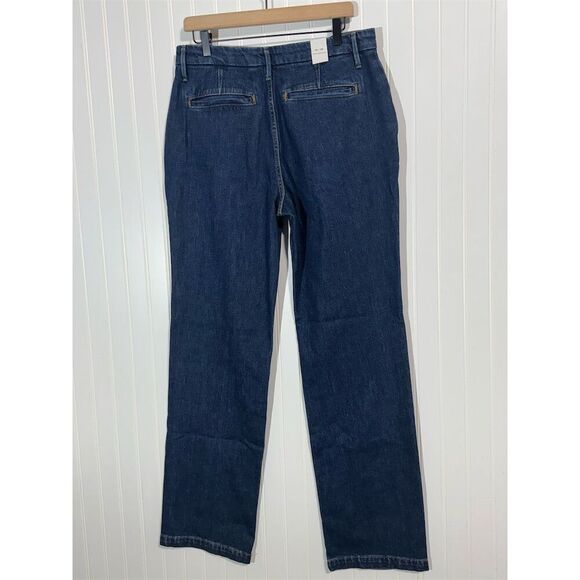 NWT Good American Pintuck High Waist Wide Leg Trouser Jeans NWT 10/30 Indigo - Picture 4 of 8